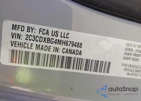 2021 Dodge Charger Sxt Rwd from USA, damaged, VIN 2C3CDXBG4MH679488